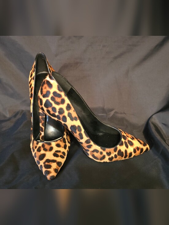 Nine West Shoes - Leopard Print Pointed-Toe Womens Pumps - Brown/Black